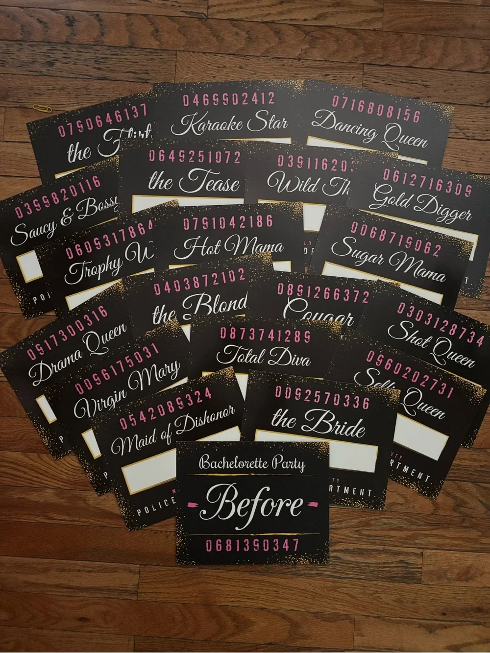 Bride to Be Bachelorette Party Sash and Decorative Signs - White and Gold